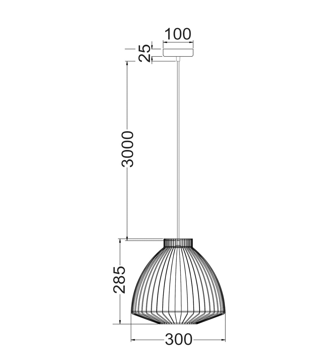 MANU: Modern Interior Cone (Concave) Wire Cage Pendant Lights