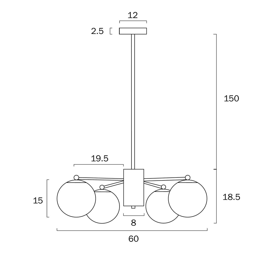 TELBIX MARSTEN 5 LIGHTS PENDANT