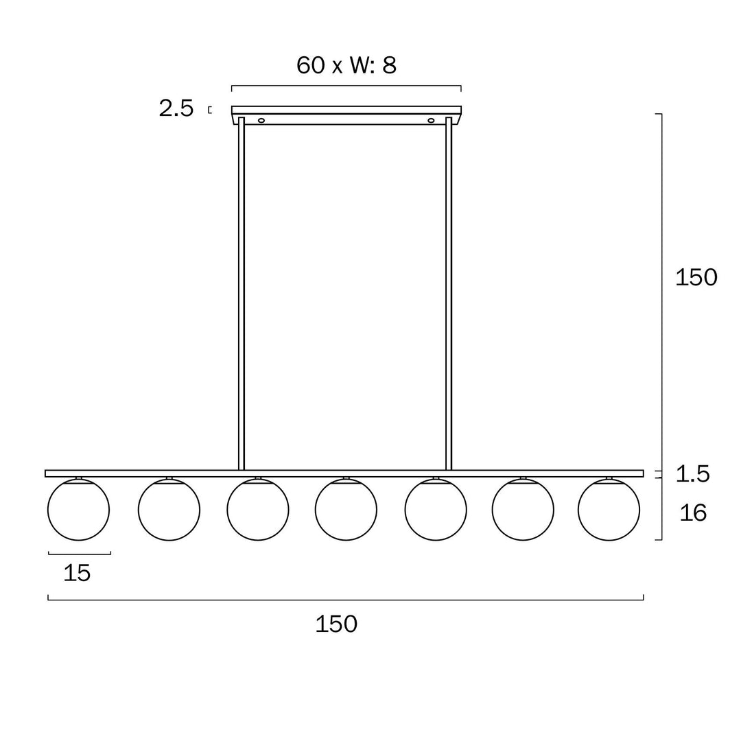 TELBIX MARSTEN 7 LIGHTS PENDANT