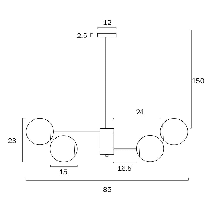 TELBIX MARSTEN 8 LIGHTS PENDANT