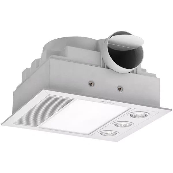 Martec Linear Mini 3-in-1 Bathroom Heater with 3 Heat Lamps, Exhaust Fan and LED Light