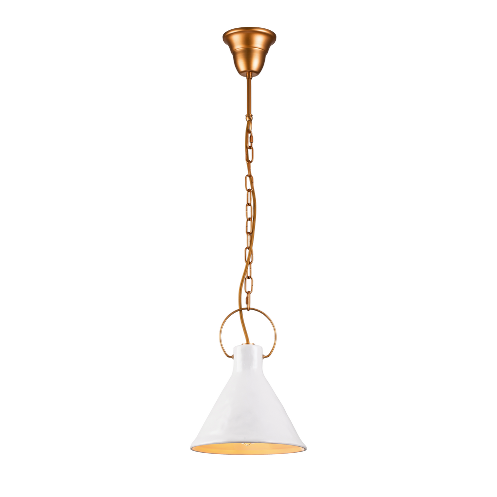 IVY WHITE/BLACK GLD White with Gold Pendant