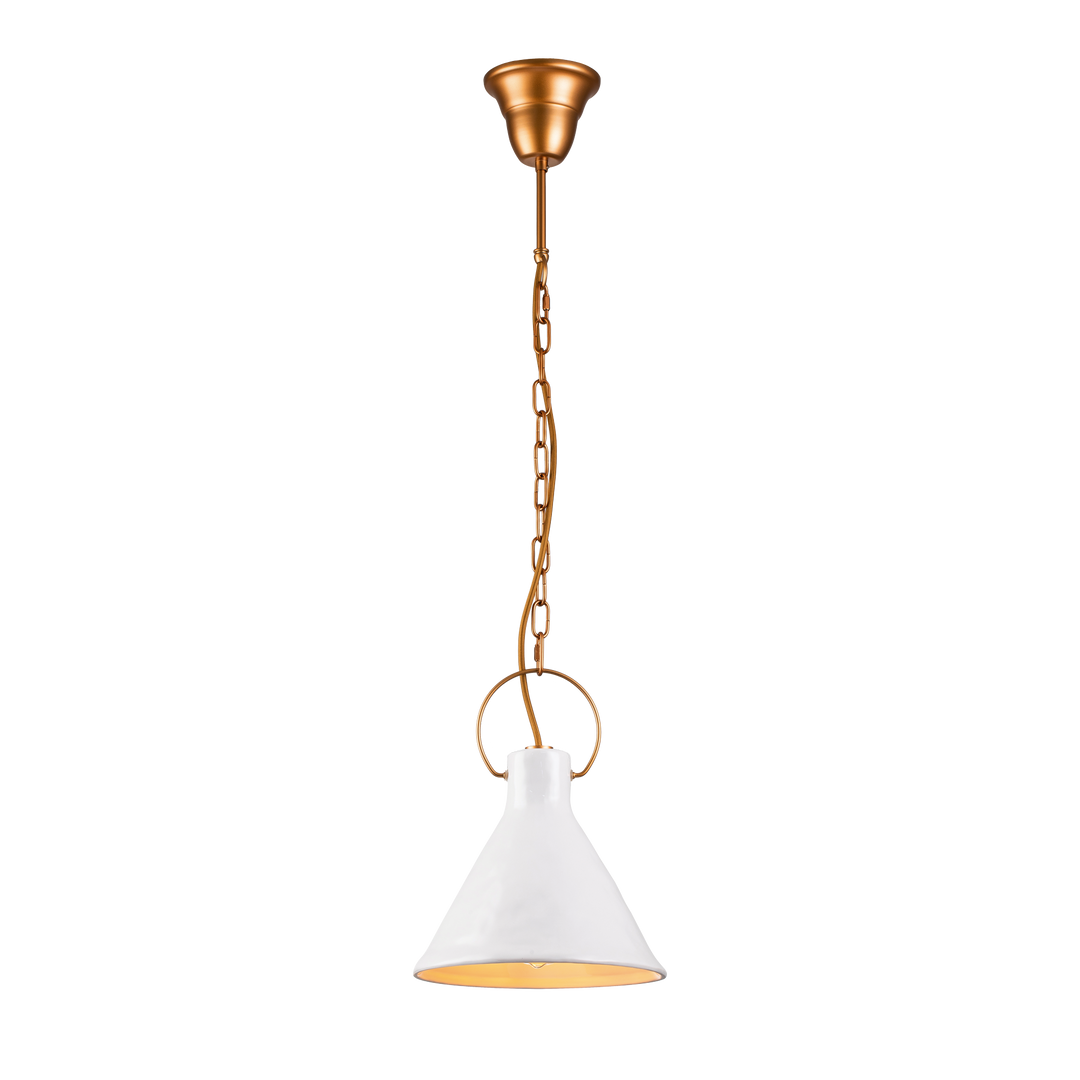 IVY WHITE/BLACK GLD White with Gold Pendant