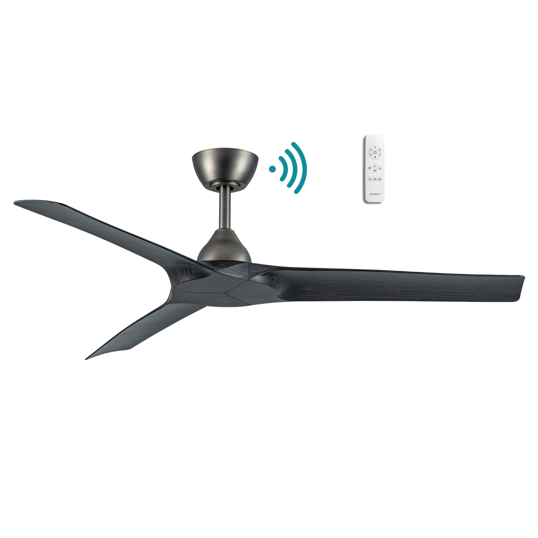 Alpine DC 52″ Smart Ceiling Fan With WIFI Remote Control Pewter with Charcoal Ceiling Fan