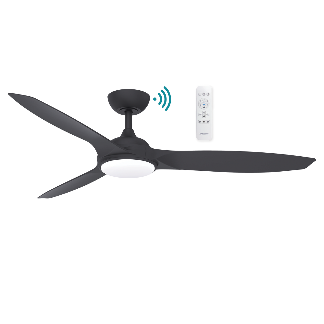 Newport DC 56″ Smart Ceiling Fan With WIFI Remote Control +LED Light Matte Black Ceiling Fan