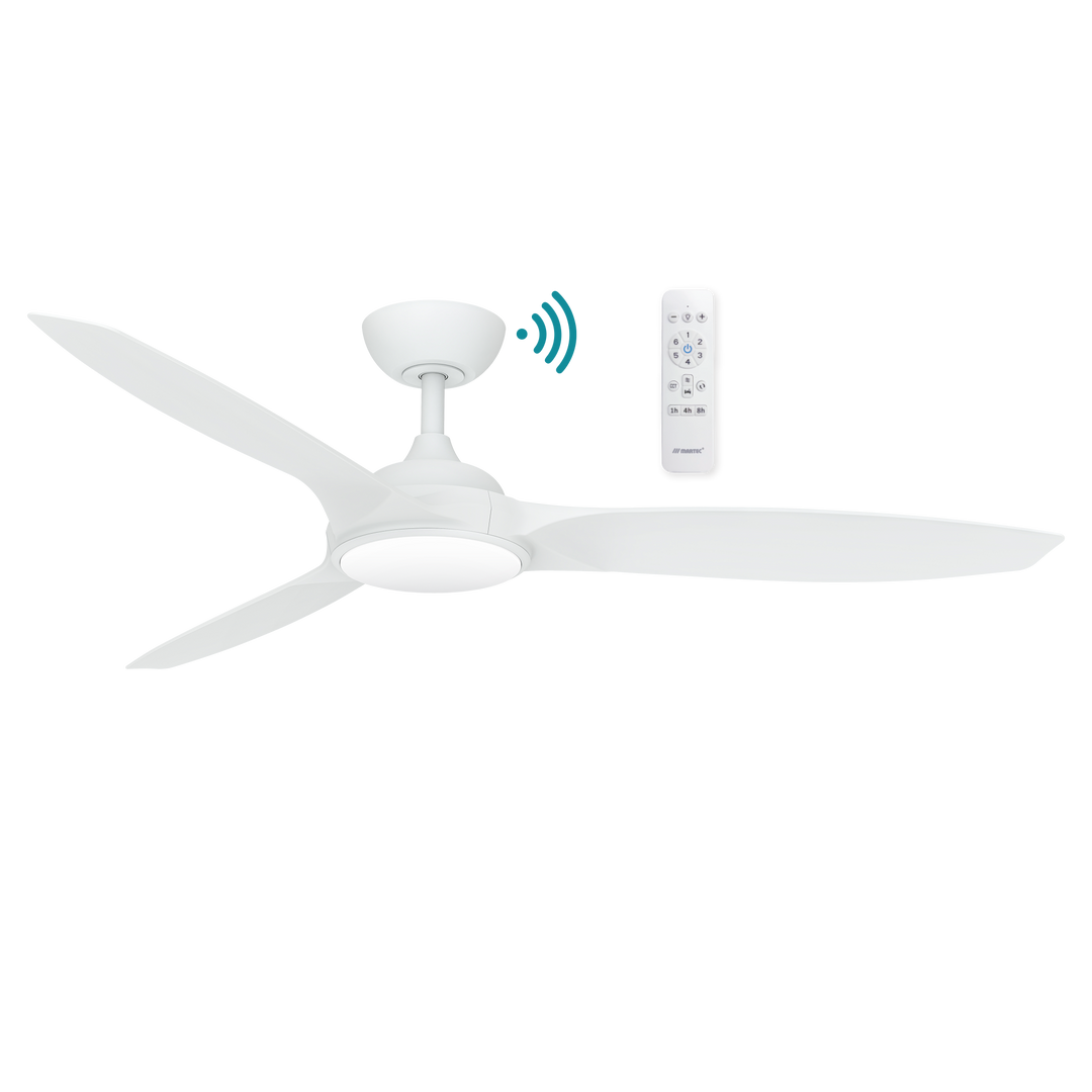 Newport DC 56″ Smart Ceiling Fan With WIFI Remote Control +LED Light Matte White Ceiling Fan