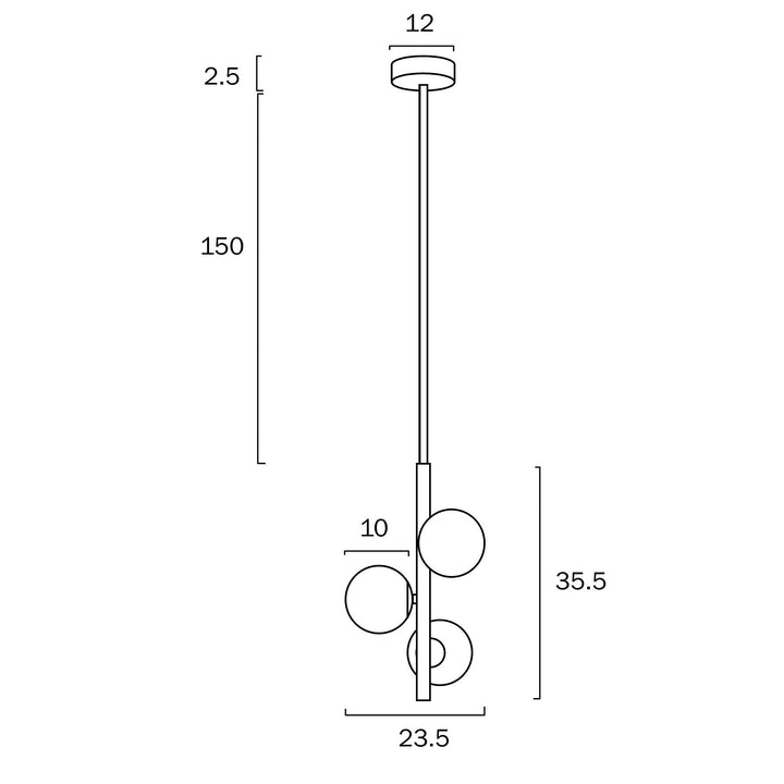 TELBIX MORAN 3 LIGHTS PENDANT