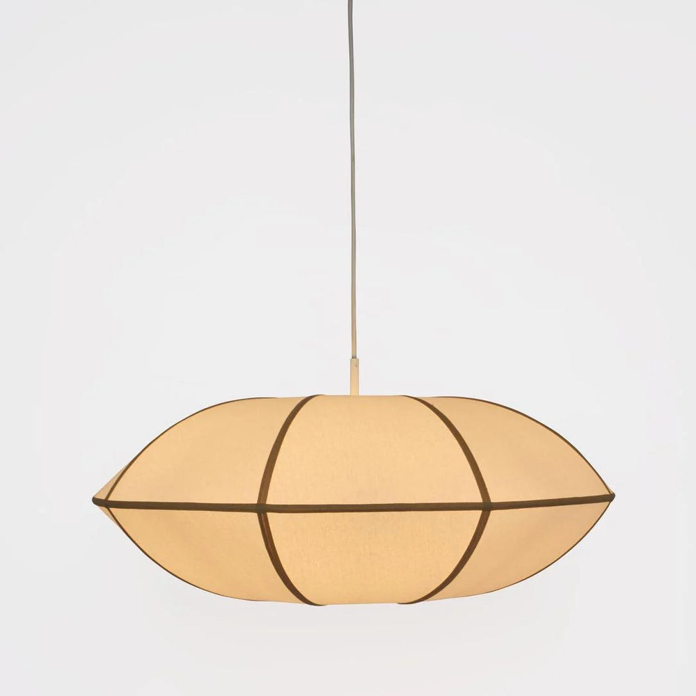 Saucer Pendant Large White/Natural with Electrical cord & fitting Pendant