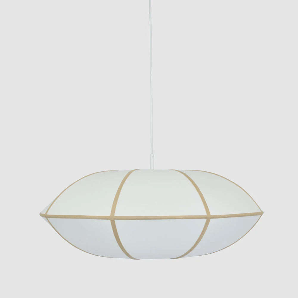 Saucer Pendant Large White/Natural with Electrical cord & fitting Pendant