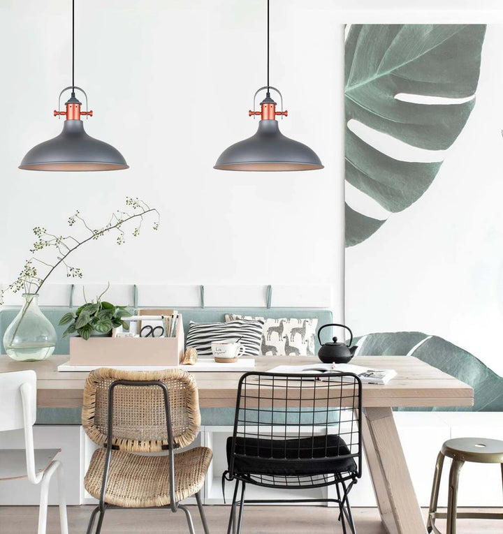 NARVIK: Industrial Scandinavian Dome Shape With Copper Plating Pendant Lights