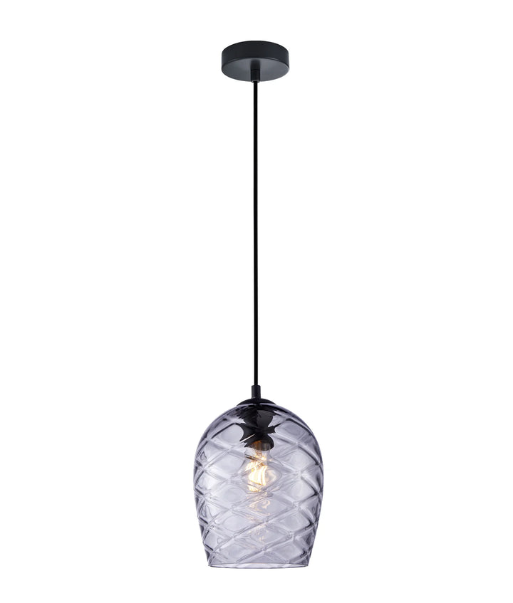 NETA: Interior Wine Glass Shade Segmented Pendant Lights Smokey Black Pendant