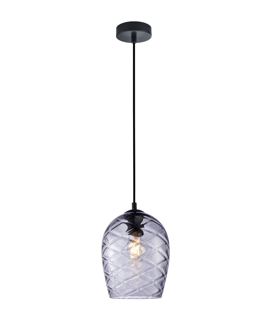 NETA: Interior Wine Glass Shade Segmented Pendant Lights Smokey Black Pendant