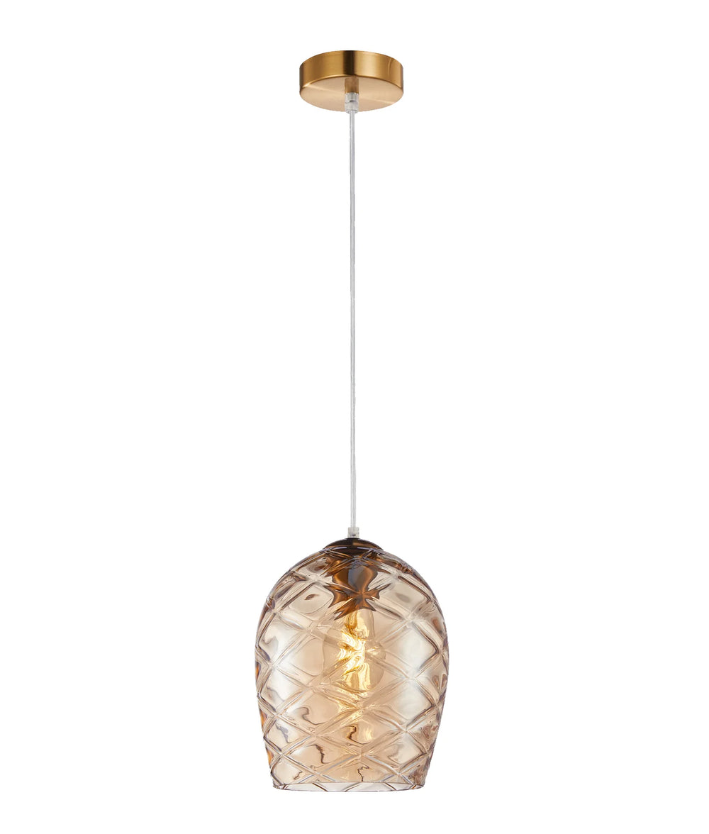 NETA: Interior Wine Glass Shade Segmented Pendant Lights Amber Pendant