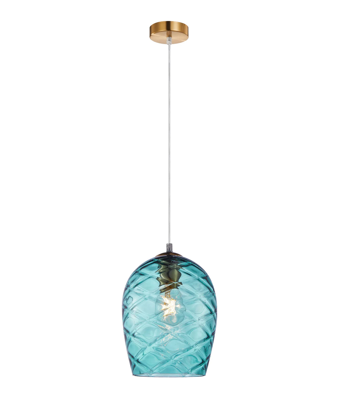 NETA: Interior Wine Glass Shade Segmented Pendant Lights Blue Pendant