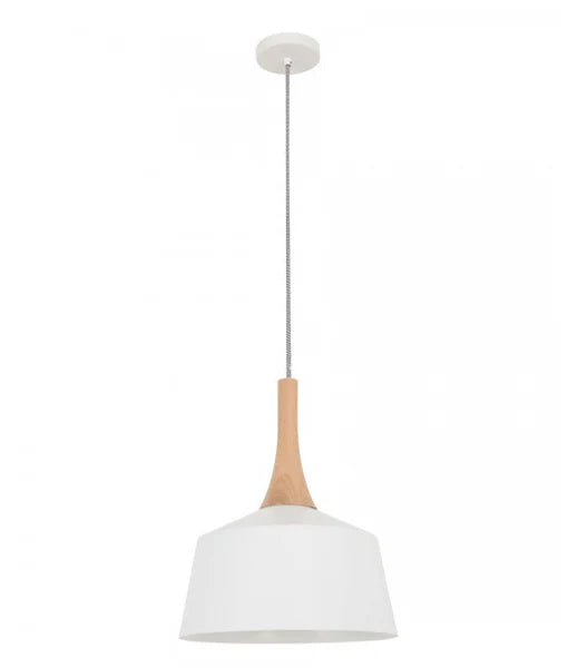 NORDIC: Modern Scandinavian Dome Shape Steel & Wood Pendant Lights