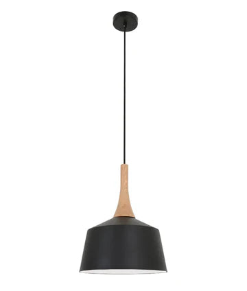 NORDIC: Modern Scandinavian Dome Shape Steel & Wood Pendant Lights