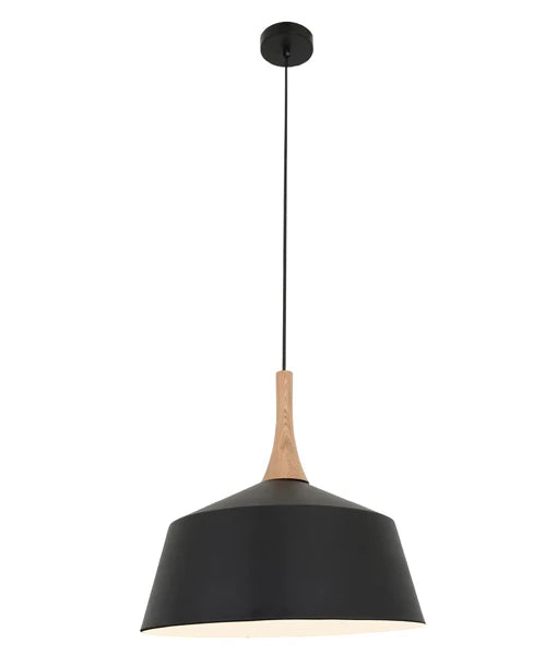 NORDIC: Modern Scandinavian Dome Shape Steel & Wood Pendant Lights