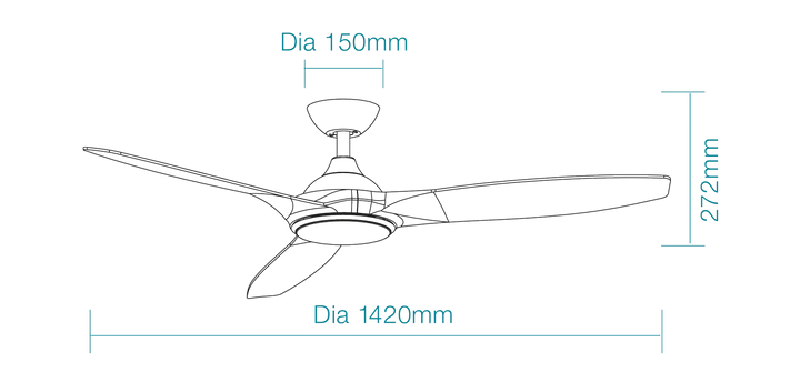 Newport DC 56″ Smart Ceiling Fan With WIFI Remote Control +LED Light Ceiling Fan