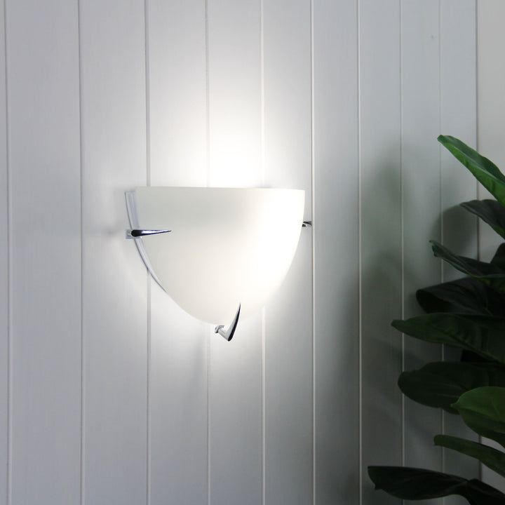 CLAW WALL 30cm Wall llight Matt Opal and Chrome Wall light