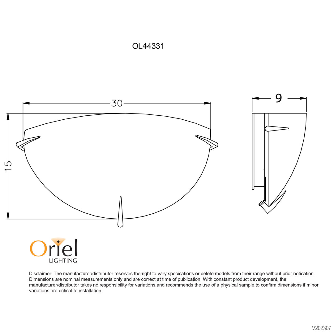 CLAW WALL 30cm Wall llight Matt Opal and Chrome Wall light