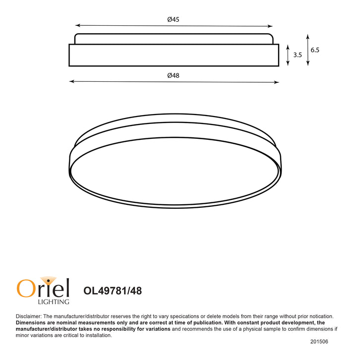 LEENA 48 Tri-Colour LED Ceiling Light OYSTER LIGHT