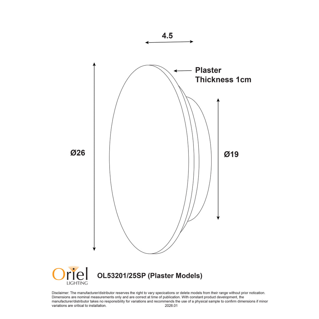 DOT.20/DOT.25 SCALLOPED PLASTER Tri-Colour LED Wall Light