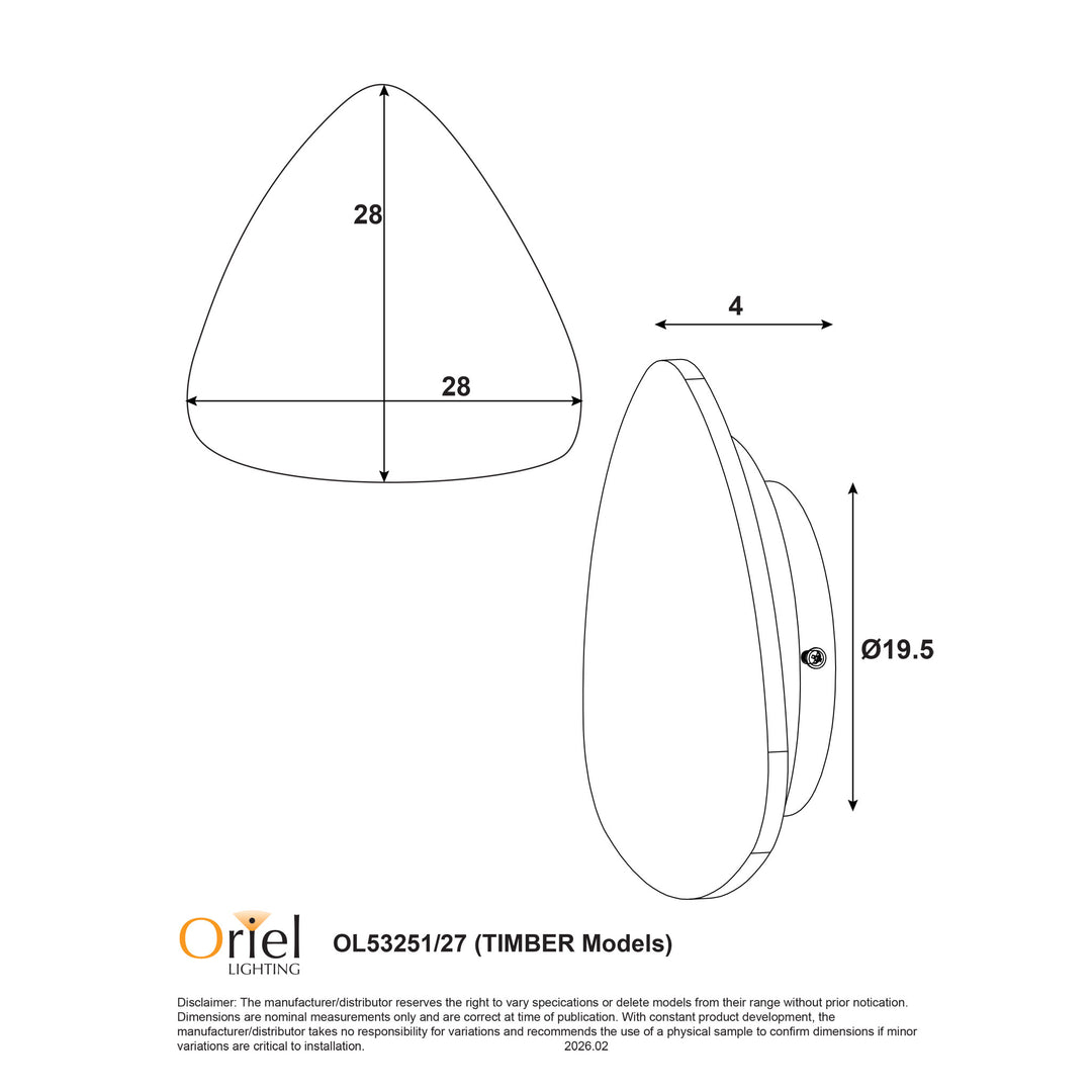 REUL.20/27 Timber Tri-Colour LED Wall Light