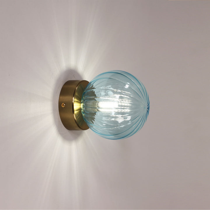 JUNI G9 IP44 Ribbed Optic Glass Wall Light WALL LIGHT