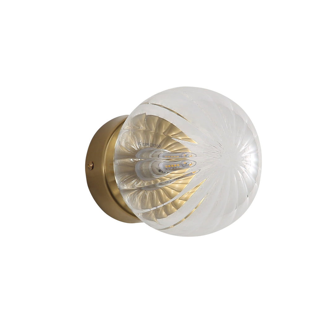 JUNI G9 IP44 Ribbed Optic Glass Wall Light WALL LIGHT