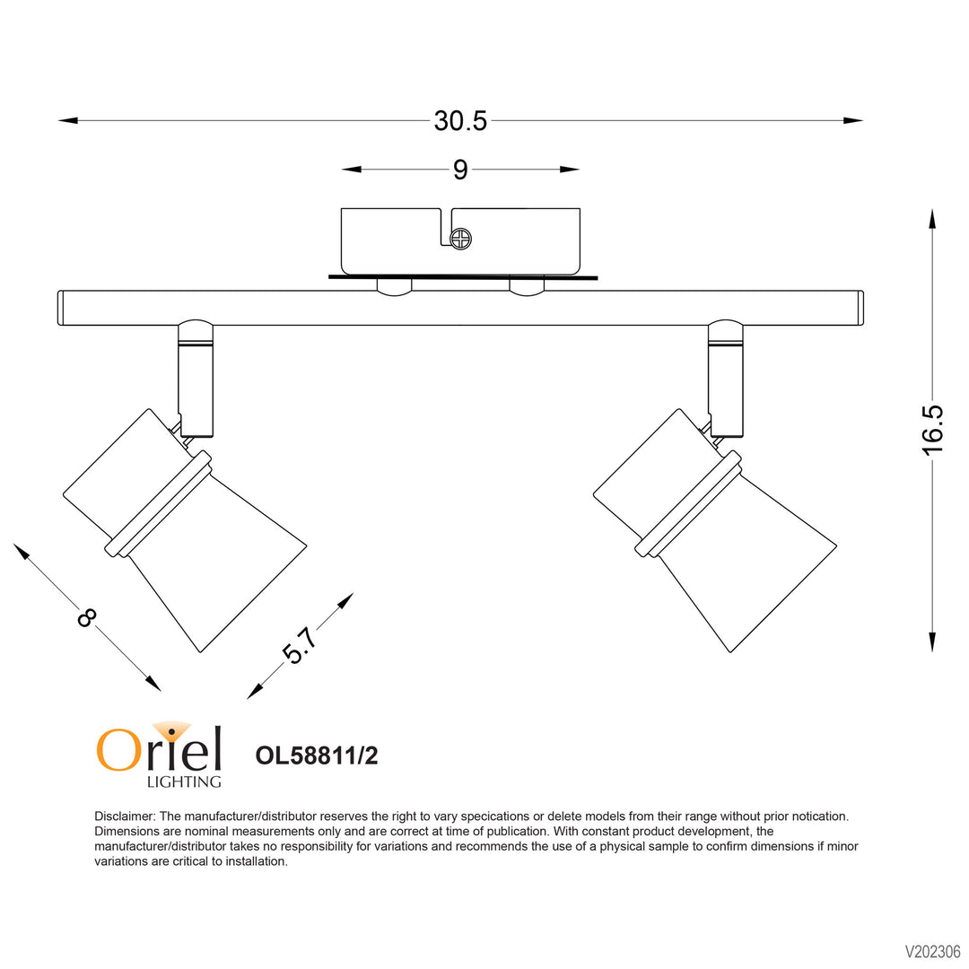 YARRA 2 LIGHT ADJUSTABLE SPOTLIGHT