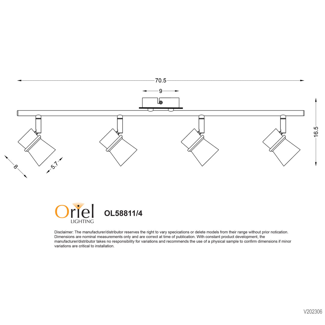 YARRA 4 LIGHT ADJUSTABLE SPOTLIGHT