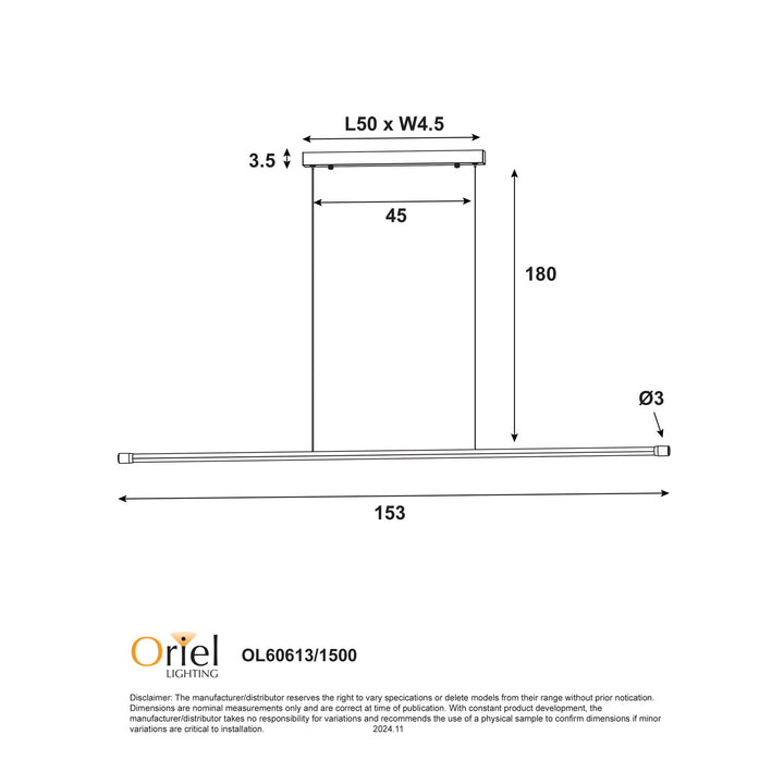 EDGE.1500 NEW CTS TriColour Slimiline LED Pendant Pendant