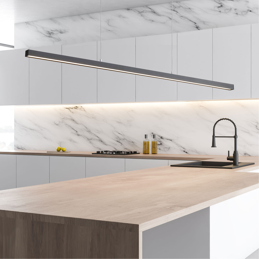 SHARD.1200 WHITE Slimline TriColour LED Linear Pendant Pendant