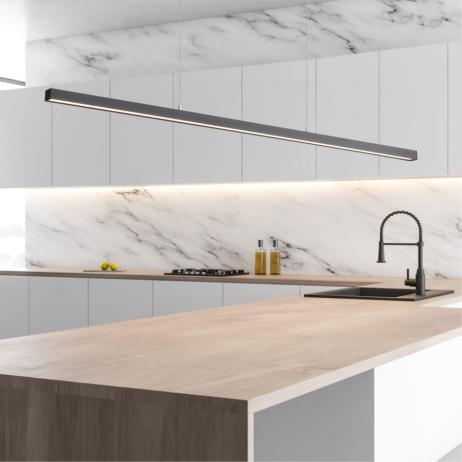 SHARD.1200 WHITE Slimline TriColour LED Linear Pendant Pendant