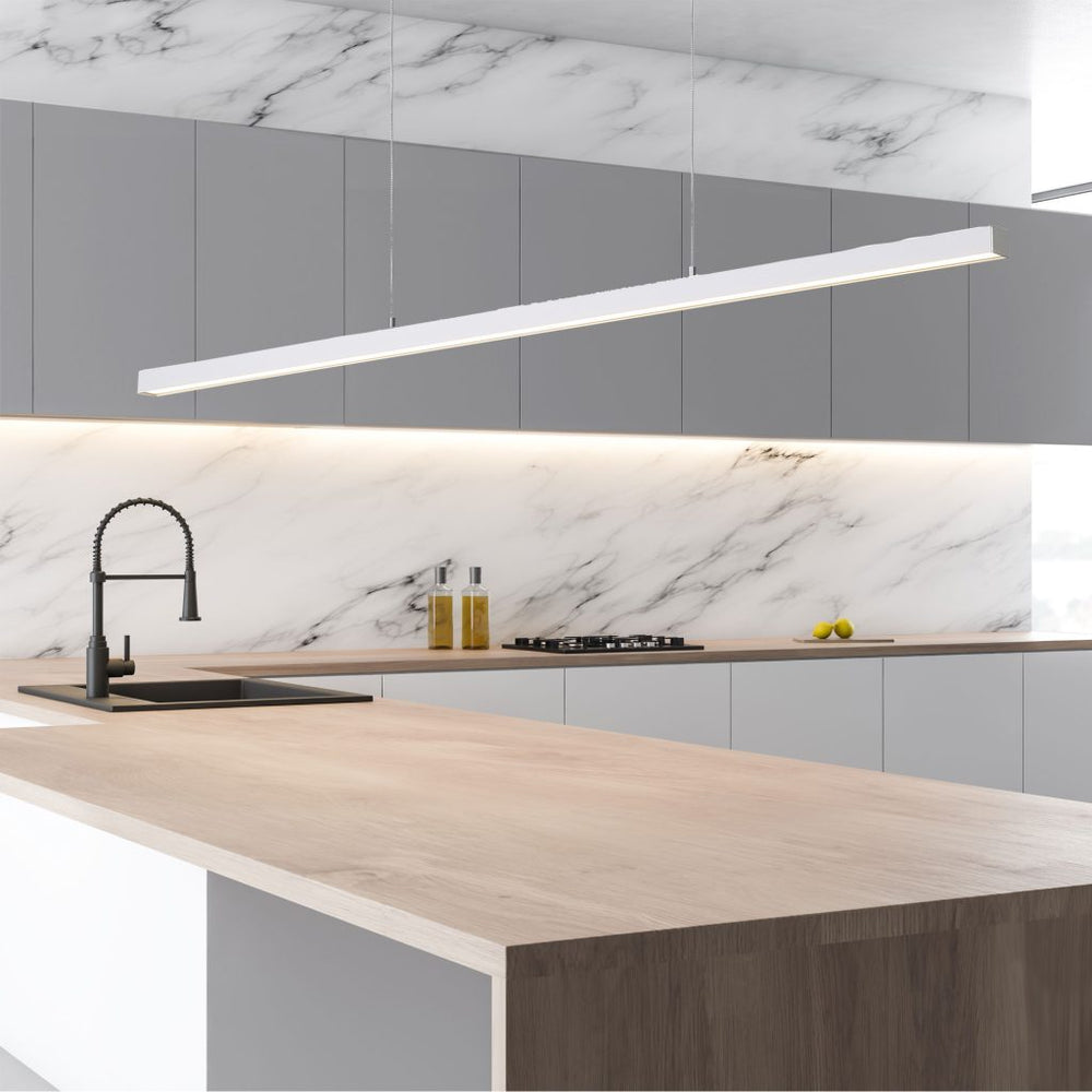 SHARD.1200 WHITE Slimline TriColour LED Linear Pendant Pendant