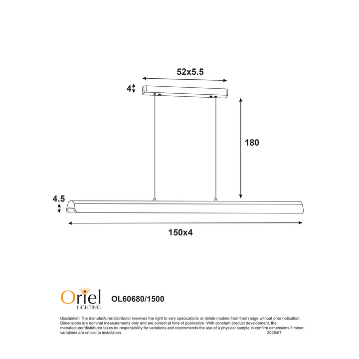 KERF.150 Ash Wood TriColour LED Linear Pendant Pendant