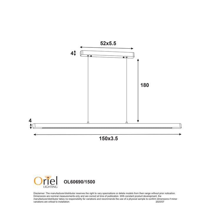 ALPHA.150 Ash Wood TriColour LED Linear Pendant Pendant