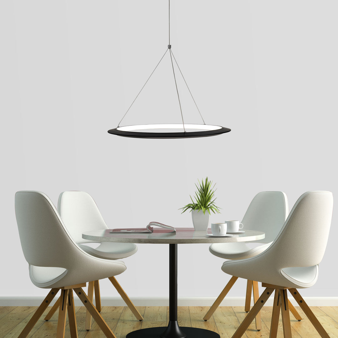 SATURN.60 CTS Modern TriColour LED Halo Pendant Black