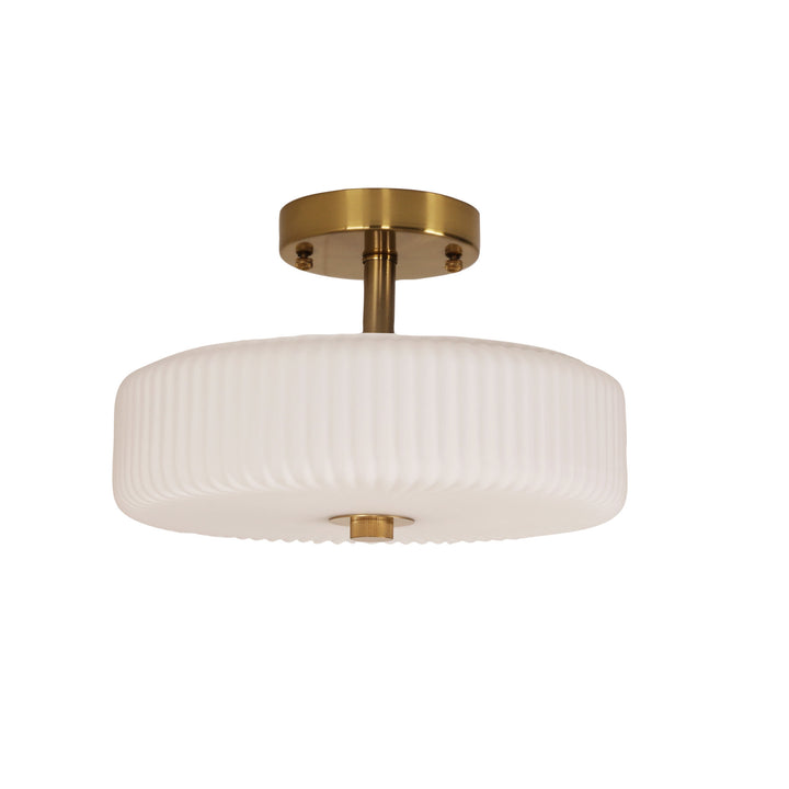 WORTH BLACK/Satin Brass Ribbed Glass CTC Pendant