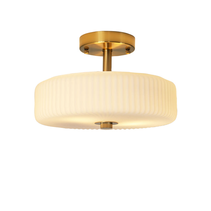 WORTH BLACK/Satin Brass Ribbed Glass CTC Pendant