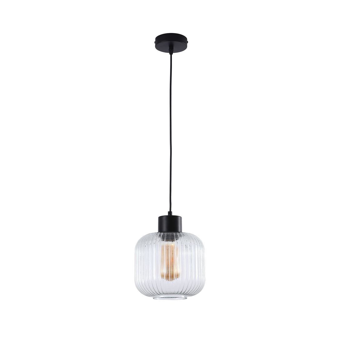 MILLER.130 Ribbed Glass Pendant