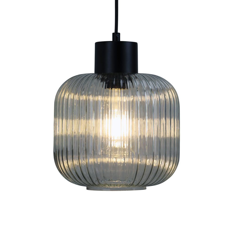 MILLER.130 Ribbed Glass Pendant