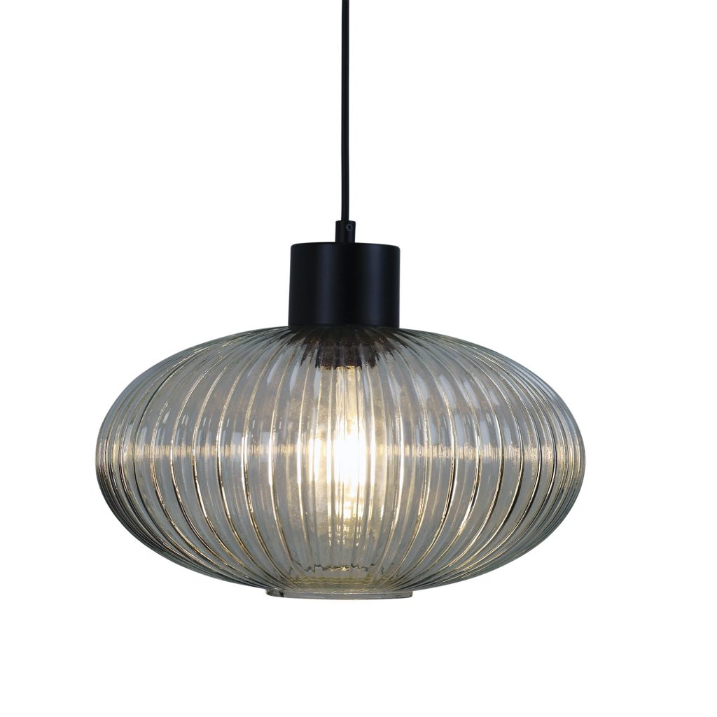 MILLER.130 Ribbed Glass Pendant