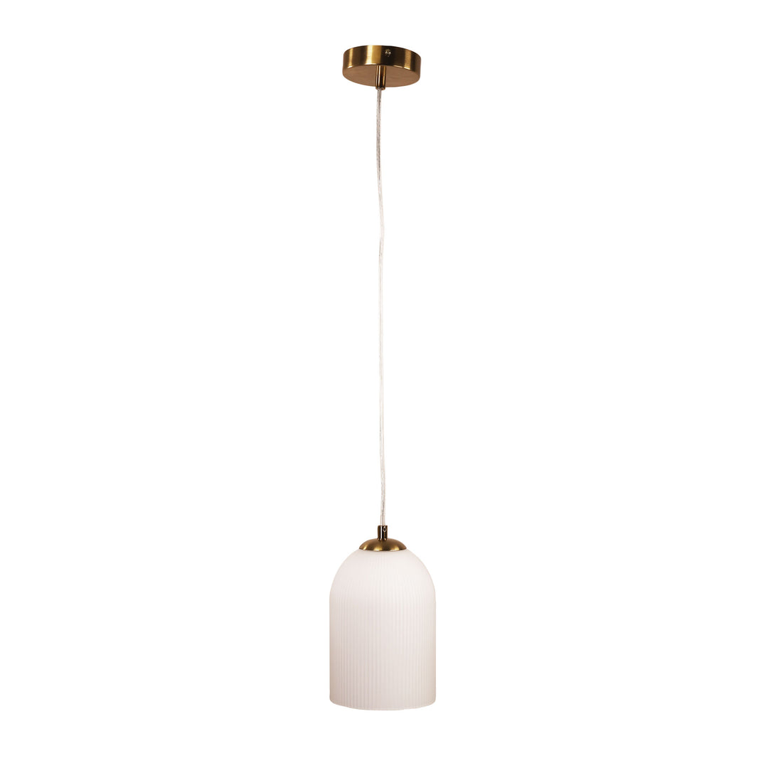 ARLEY PENDANT Ribbed Glass Pendant Satin Brass Pendant