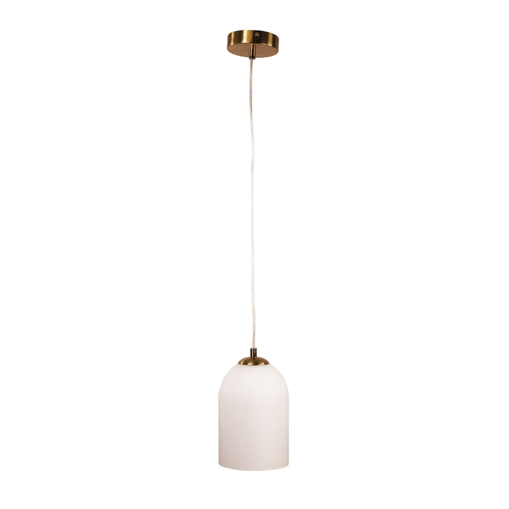 ARLEY PENDANT Ribbed Glass Pendant Satin Brass Pendant