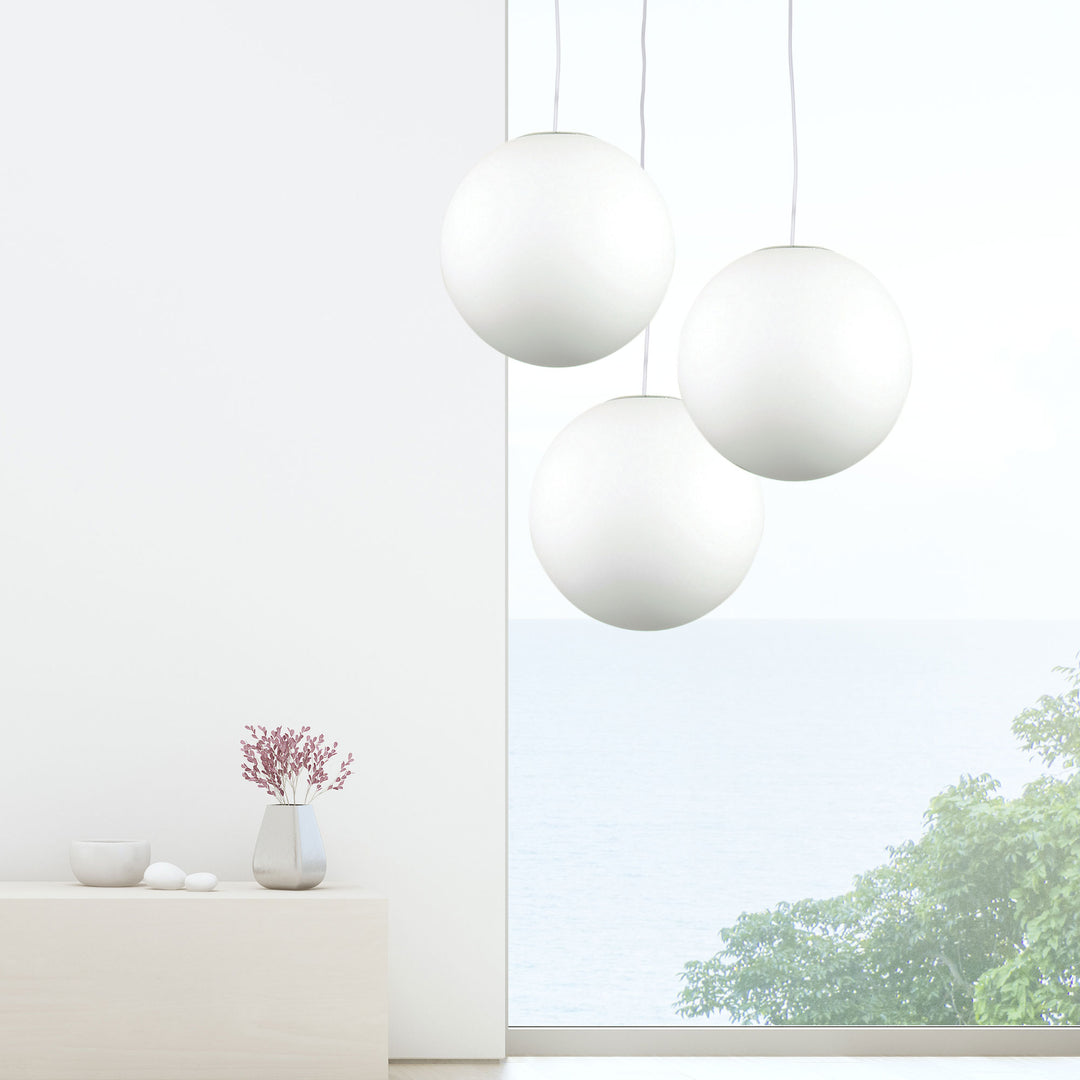 PHASE White Acrylic Sphere Pendant