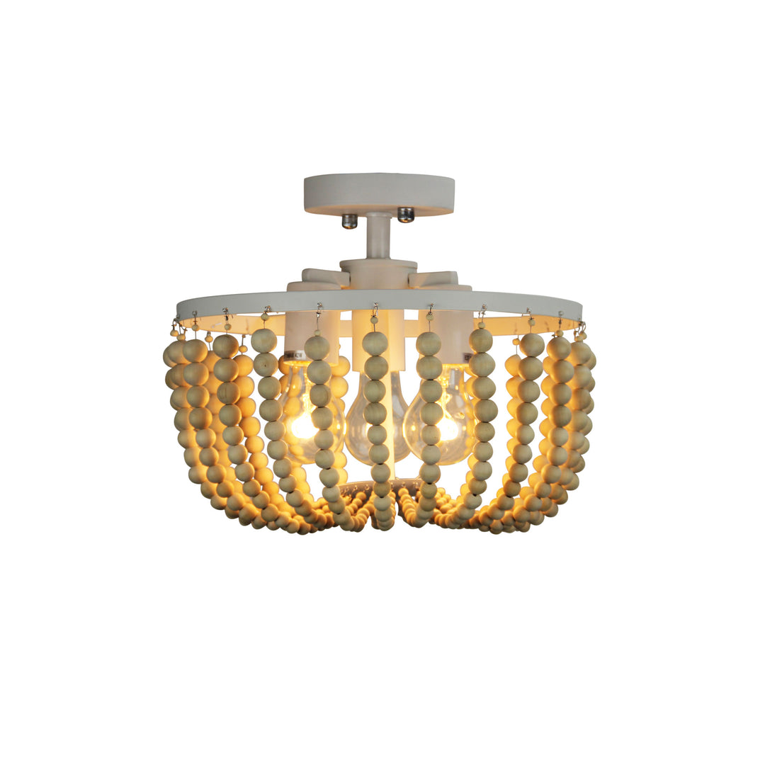 Cascara CTC Natural Wooden Beaded Ceiling Light