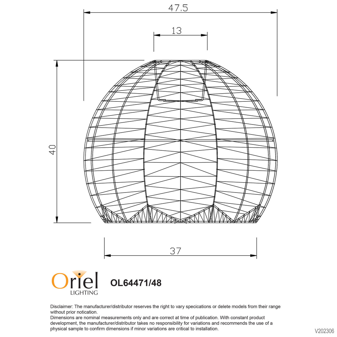 KOGA 36 Natural Rattan Cane Shade Only