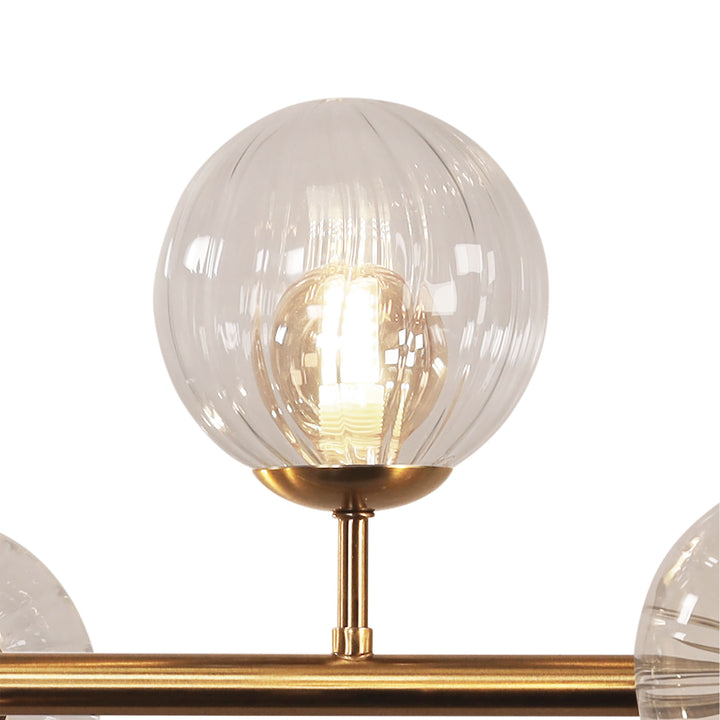 VOLLI.6 SATIN BRASS - 6 Light Optic Glass Pendant