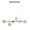 VOLLI.6 SATIN BRASS - 6 Light Optic Glass Pendant